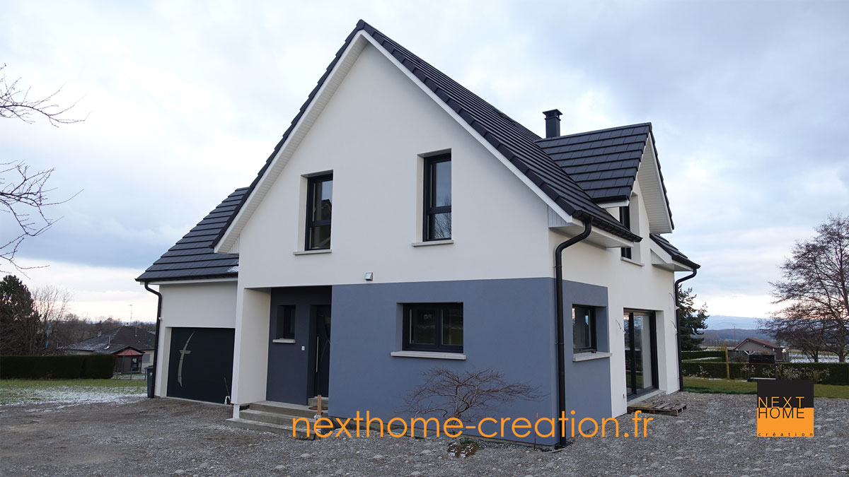 Maison moderne toiture 2 pans Haut-Rhin 68 - Nexthome Création Maison moderne toiture 2 pans Haut-Rhin 68 - Nexthome Création